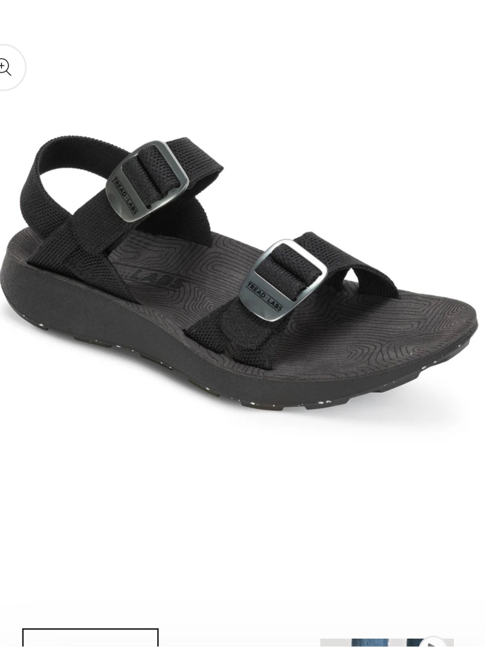 Tread Labs Salina’s Black Adjustable Strap Sandal